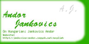 andor jankovics business card